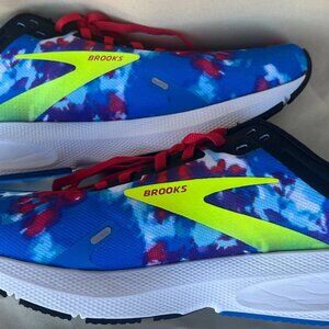 NEW Brooks Launch 9 Blue Black White Red Tie Dye Running Shoes Women’s Sz 10